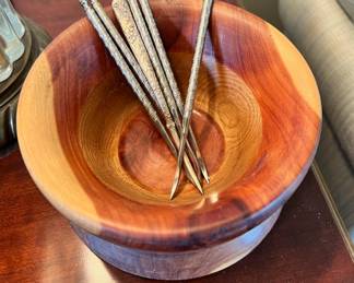  Wooden Nut Bowl with Nut Crackers