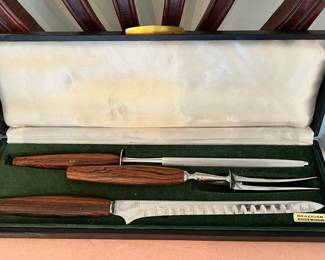 Frederick & Nelson Carving Knife with Brazilian Rosewood Handles-  Set of 3 in Case