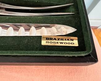 Frederick & Nelson Carving Knife with Brazilian Rosewood Handles-  Set of 3 in Case
