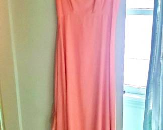 Coral/Pink Ruffled Bottom Dress with Lace Lining