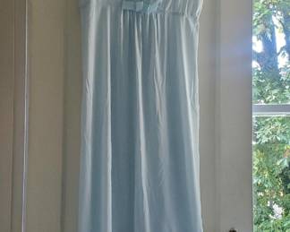 Blue Night Gown with Blue Lace Trim