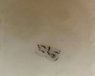 Pink and White China Dinnerware Set with "35" Marking