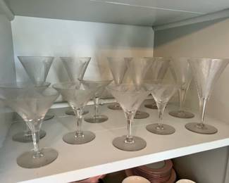 Set of 6 Small Martini Glasses, Set of 7 Tall Martini Glasses 
