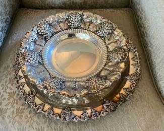 Grape Motif Silverplate Bowl