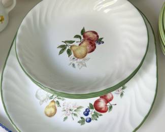 Corning Chutney Fruit Themed - Two Salad Bowls, Serving Platter