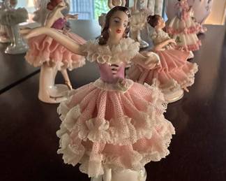 Assortment of Ceramic Lace Ballerina Figurines