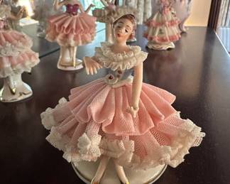 Assortment of Ceramic Lace Ballerina Figurines