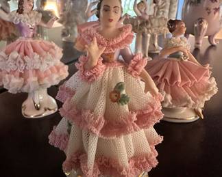 Assortment of Ceramic Lace Ballerina Figurines