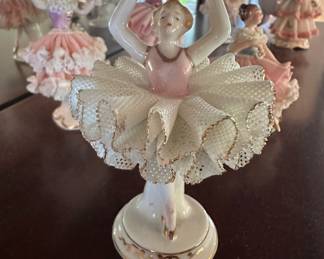 Assortment of Ceramic Lace Ballerina Figurines