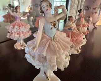 Assortment of Ceramic Lace Ballerina Figurines