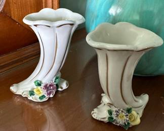Pair of Petite Cornucopia Vases