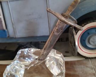 Stueben Excalibur Sword, sterling Silver and 18k gold 