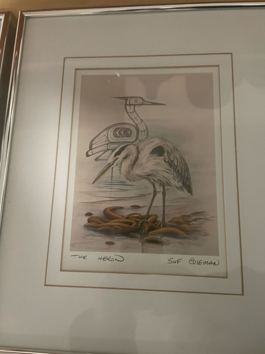 The Heron Watercolor Print by Sue Coleman