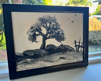 Tree/Landscape Silhouette Painting by Gerri