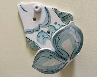 Ceramic Pottery Fish Towel Hook 