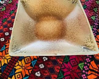 Brown Tone Pottery Square Bowl