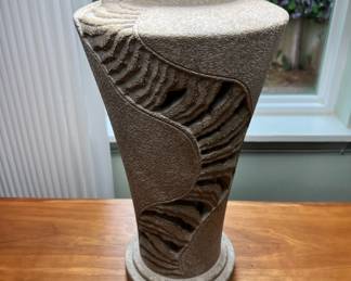 Carved Stoneware Table Lamp