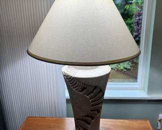 Carved Stoneware Table Lamp