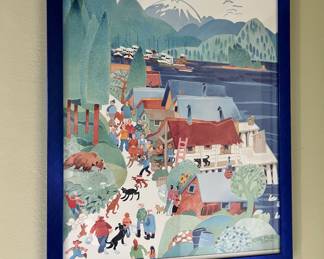 Framed Print "Bear in Town" by Rie Munoz