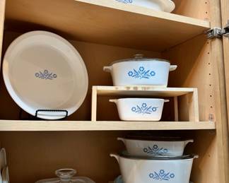Corningware Blue Cornflower Design - Assortment of Casserole Dishes, Pie Plate, Roasting Pan