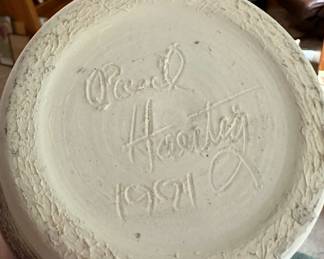 Signed and Dated Red/Turquoise/White Vase