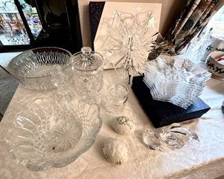 Waterford Crystal, Marquis Waterford, Beleek eggs and Swarovski figures