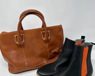 Toscanella Brown Leather Handbag & Rollie Chelsea Boots Size 40