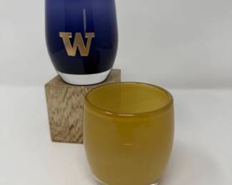 Glassybaby Candle Holders - University of Washington & Gold