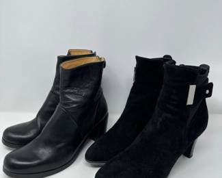 Made in Italy Black Hope Leather and Aquatalia Suede Boots - Size 39