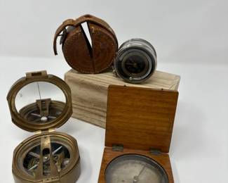 Vintage & Antique Compasses - Brass Ross Evans - Barometer