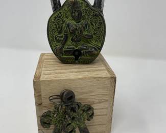 Tibetan Deity Lock Solid Brass