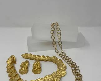 Vintage High Quality Designer Costume Jewelry - Ginko Leaf Choker