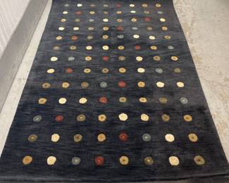 Charcoal Black Polka Dot Wool Rug - Capel Rugs 'Andes' - 5'x8'