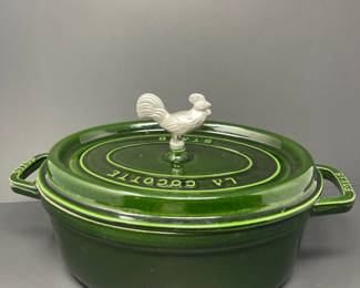 Deep Green La Cocotte Staub Enameled Cast Iron Cookware