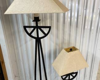 Two Vintage Iron Designer Lamps By Sunset Lamp Co.