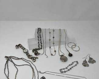 Silver Toned & Sterling Jewelry - Necklaces, Earrings, & Bracelets