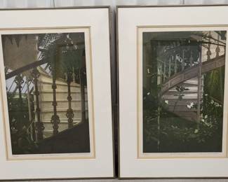 Terence Millington Spiral Stairway I & II Prints -Pencil Signed - With Certificate of Authentication