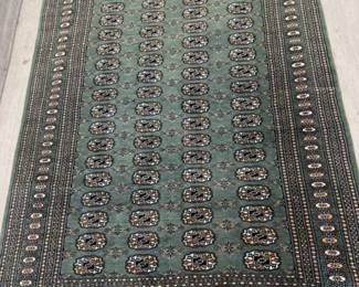 Large Green Woven Pakistani Rug