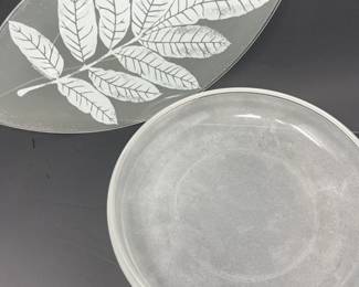 Frosted Glass Decor Plate Signed Port Meirion, Frosted Bowl