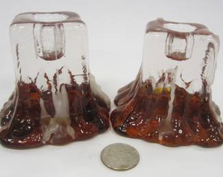 HENNING HANSEN GLASS CANDLE HOLDERS