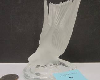 Frosted glass bird sculpture