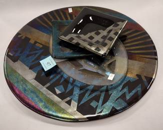 Fused art glass plates