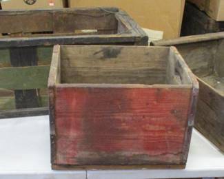 THREE PRIMITIVE WOOD CRATES.  SOME BURN MARKS FROM FIRE