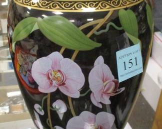 FRANKLIN MINT MAKOTO MIYAGI 10 1/8" TALL PORCELAIN VASE. "THE VASE OF THE FRAGRANT ORCHID"