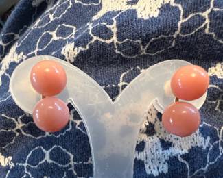 14k coral bead earrings
