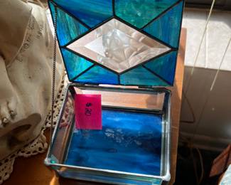 Stained glass jewelry box