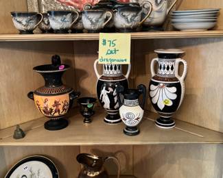 Corner cabinet sold. OtherGreek & Asian items still available