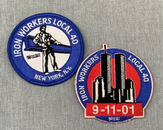 Pair Of Iron Workers Patches Local 40 New York, 9-11-01