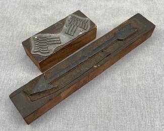 Vintage Steel Woodblock Print Stamps