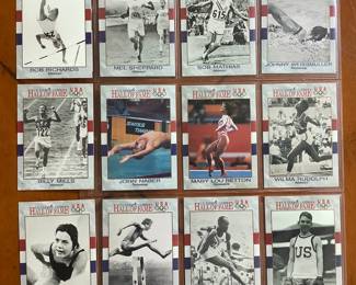 Olympic Hall of Fame cards, Gymnastics, swimming, hurdles, etc